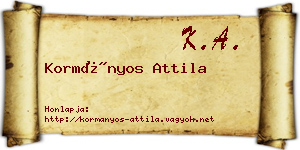 Kormányos Attila névjegykártya