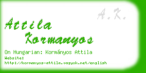 attila kormanyos business card